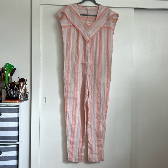 PATTI CAPPALLI VTG Pastel Stripe Jumpsuit Size M - Picture 1 of 7